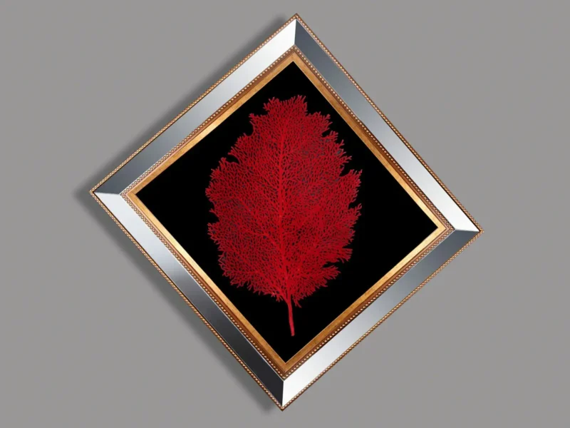 Aynalı Floklu Yaprak 63X67